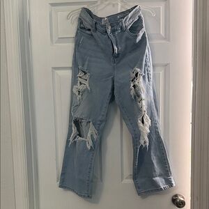 True Craft Distressed Light Blue Women's Jeans